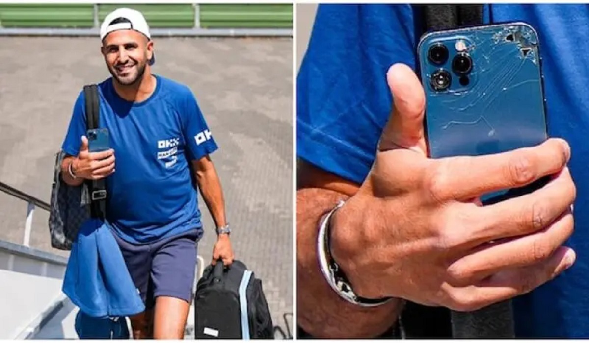 رياض محرز يرد على السخرية من هاتفه المكسور