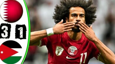 فيديو ملخص واهداف مباراة الاردن وقطر 3-1 وهاتريك ركلات الجزاء لأكرم عفيف في نهائي كأس آسيا - الاردن وقطر