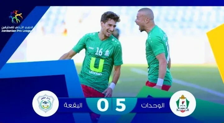 أهداف مباراة الوحدات والبقعة المارد الأحمر يمطر شباك البقعة بخماسية ويتصدر Screenshot 20210805 1743282