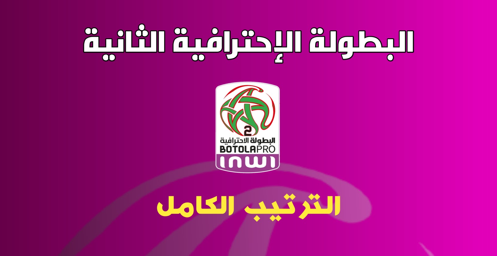 ترتيب الدوري المغربي بعد انتهاء الشوط الاول من الجولة 29 للبطولة برو