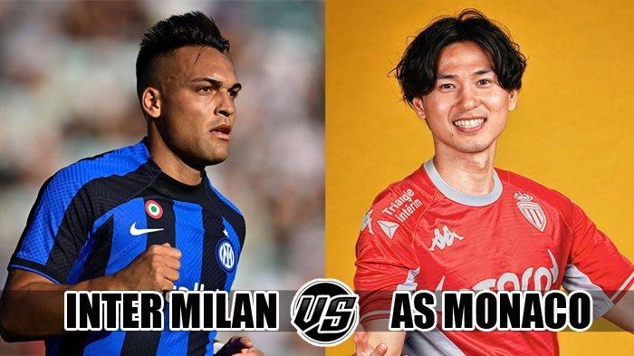 Bintang Inter Milan Lautaro Martinez dan pemain AS Monaco Takumi Minamino