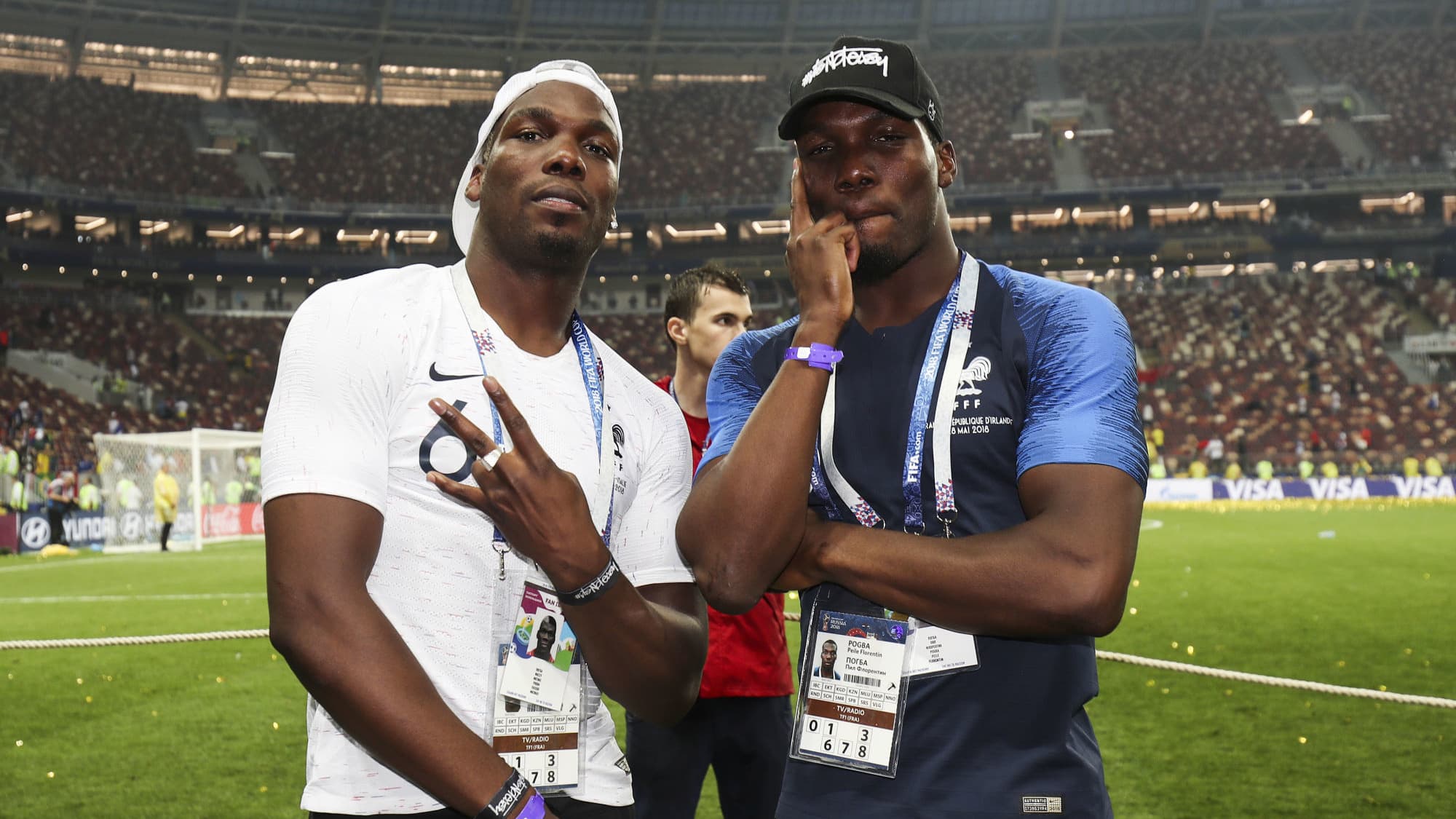 Mathias et Paul Pogba lors de la finale de la Coupe du monde en 2018 1471496
