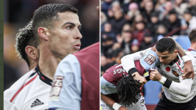 فيديو شجار كريستيانو رونالدو في مباراة استون فيلا