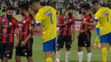 فيديو الكاميرات ترصد لقطة هزت العالم رونالدو يتذخل لفك الخلاف بين المغربيين بركاوي وفوزير