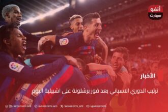 ترتيب الدوري الاسباني بعد فوز برشلونة على اشبيلية اليوم