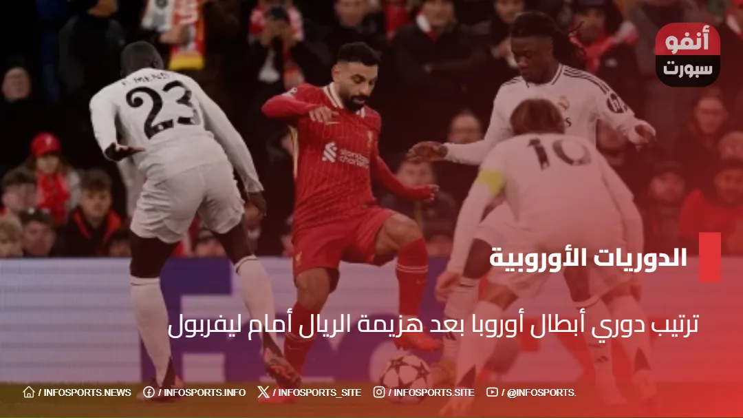 ترتيب دوري أبطال أوروبا بعد هزيمة الريال أمام ليفربول